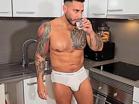 BlakeMason: Tatted Fabio Toba snacks on Viktor Rom enormous dick in the kitchen asian gay sex videos full free