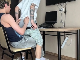 asked stepbrother to help with homework, deepthroat blowjob coupled with ass shacking up accoutrement 1 asian gay sex videos mallu