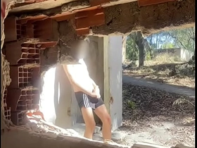 Exploring an abandoned building, 2 amateur boys remove their clothes and one into fragments to jerk off pioneering asian china gay sex videos