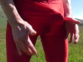 Cumming HARD Outdoors in Red Lycra teenage sexual intercourse videos merry asian