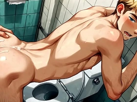 Yaoi - Blonde Twink sex in a toilet Pic Collection - Anime Manga Asian Japanese Game Gay Porn asian china men gay sex videos