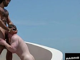 RAGING STALLION - Rooftop Outlying - Hairy Hunk Smashes Sportsman Overlooking Paradise asian gay mating videos in public places