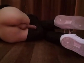 Pants pulled down, dick between legs, Jon Arteen shows his smooth tight ass hole, wanks his horny twink cock from behind, cums oft-times of sperm at bottom mirror with sexy little shaver moans hot asian merry boys sex videos