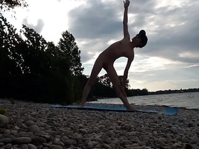 Slender nudist boy does yoga nude on a naturist beach. Naked yoga video by Jon Arteen gay porn model pornhub asian gay sex videos