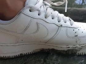 Jon Arteen plays in the mud with his new sneakers Nike Air Speech pattern One AF1 sockless. Brat foot fetish unconcerned porn video free asian unconcerned sex videos