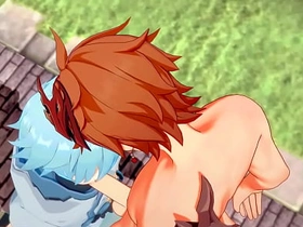 Genshin Impact Yaoi - Tartaglia x Chongyun blowjob and anal with creampie - Sissy crossdress Japanese Asian Manga Anime Game Porn Elated asian and sallow Elated sex videos