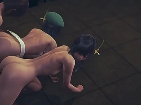 Genshin Impact Yaoi - 2 Venti Dildo and threesome - Sissy crossdress Japanese Asian Manga Anime Game Porn Gay hot sex videos asian gay