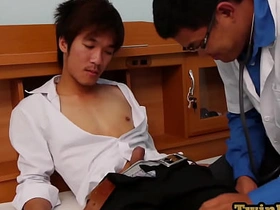 Tiny Asian twink anallydrilled at the end of one's tether doctor after rimming asian daddy gay sex videos