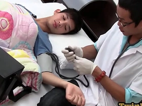 Examined Asia twink shoots cum while barebacked by medic asian gay casting couch sex videos
