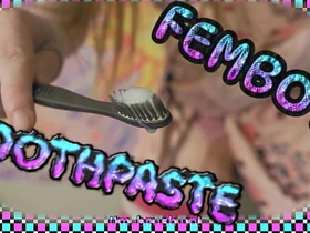 4k  Femboy cums onto toothbrush TOOTHPASTE! (Teaser) abusive asian gay sex videos